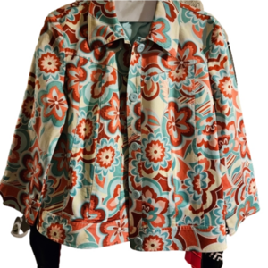 🧥 Dana Buchman Paisley Print Spring Jacket Size 14